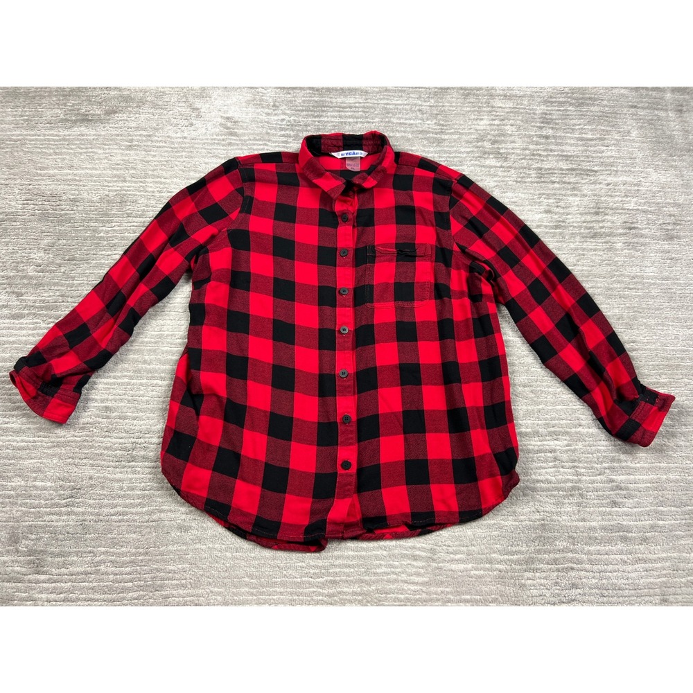 Nygard Button Down Shirt Womens PL Red Buffalo Plaid Long Sleeve Button Back